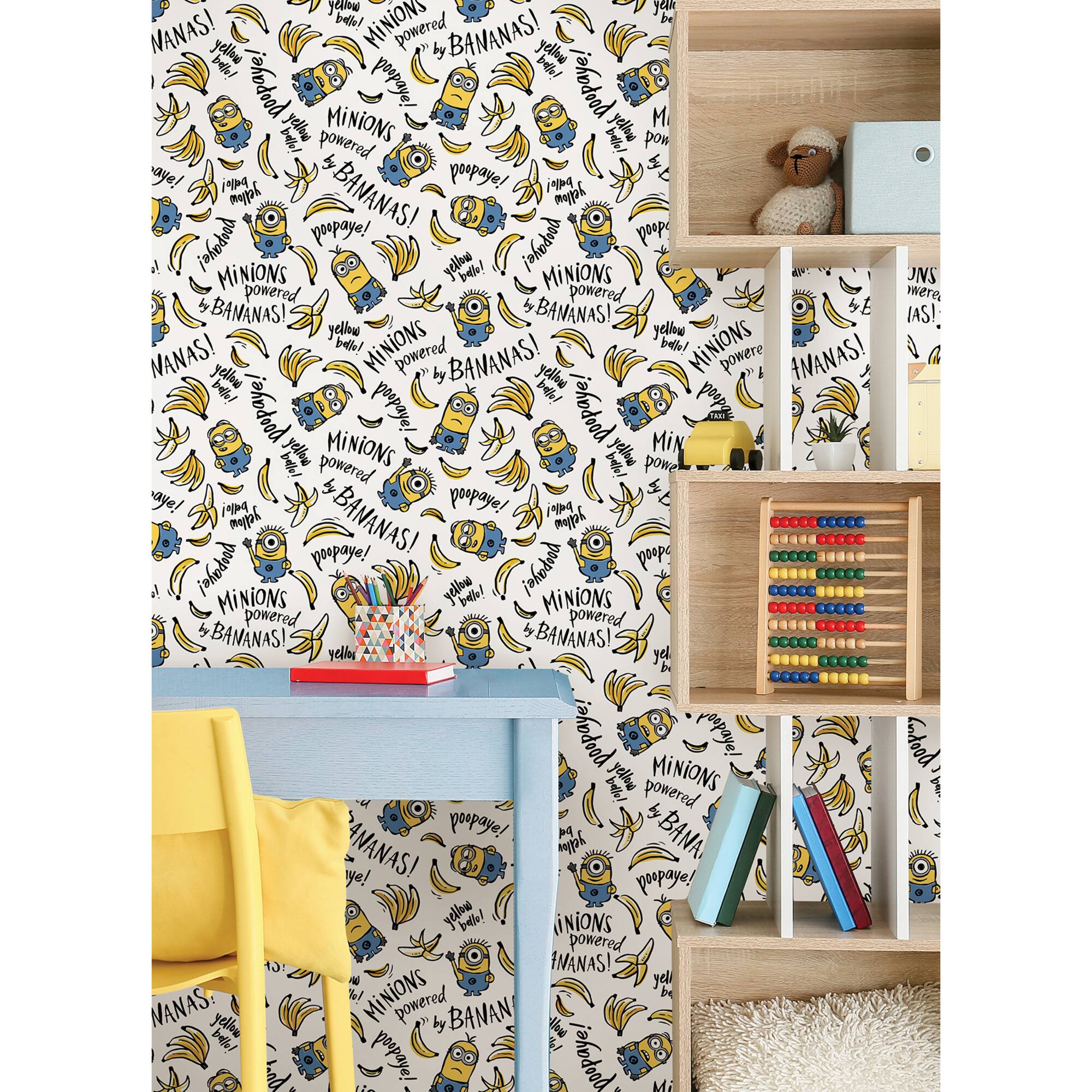 RoomMates Minions Powered by Bananas Peel & Stick Wallpaper